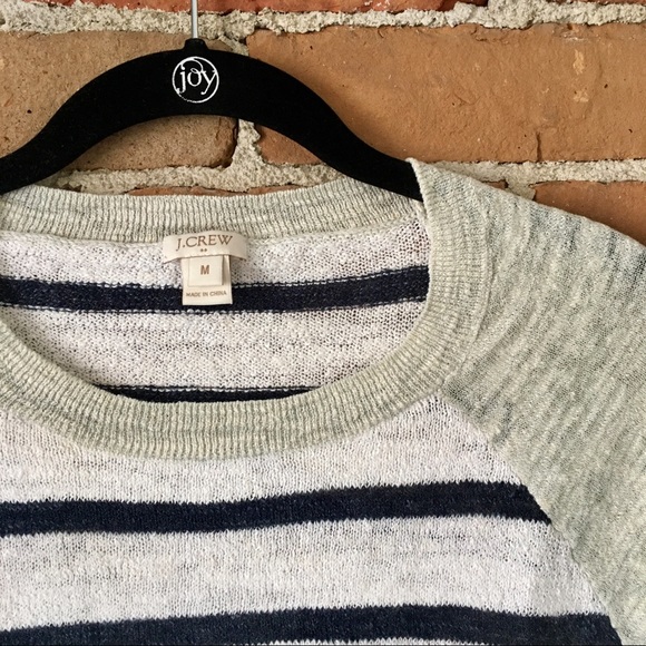 J. Crew | Airspun Striped Baseball Sweater Stripe - Picture 4 of 4